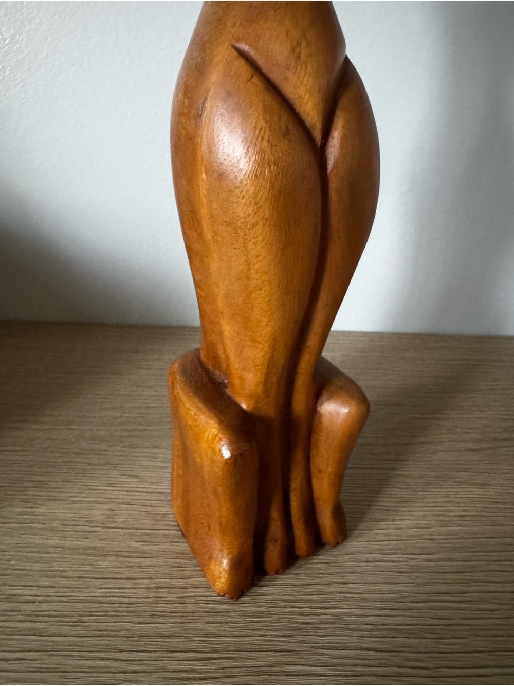 Handcrafted Wooden Cat Figurine - Brown - Picture 6 of 10